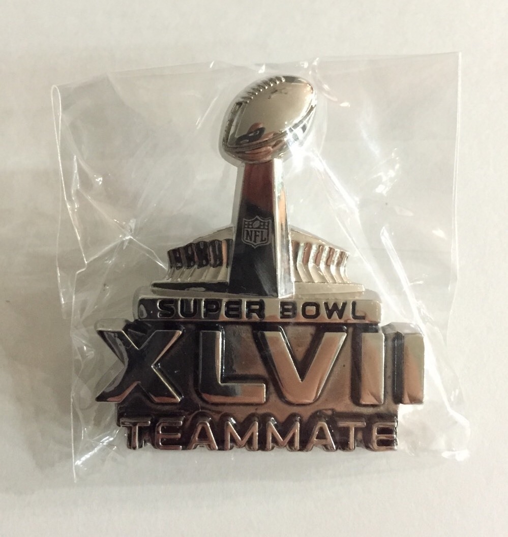 Super Bowl 47 XLVII NFL Teammate Press Media Pin Badge Button 2013 Ravens SGA 🏈