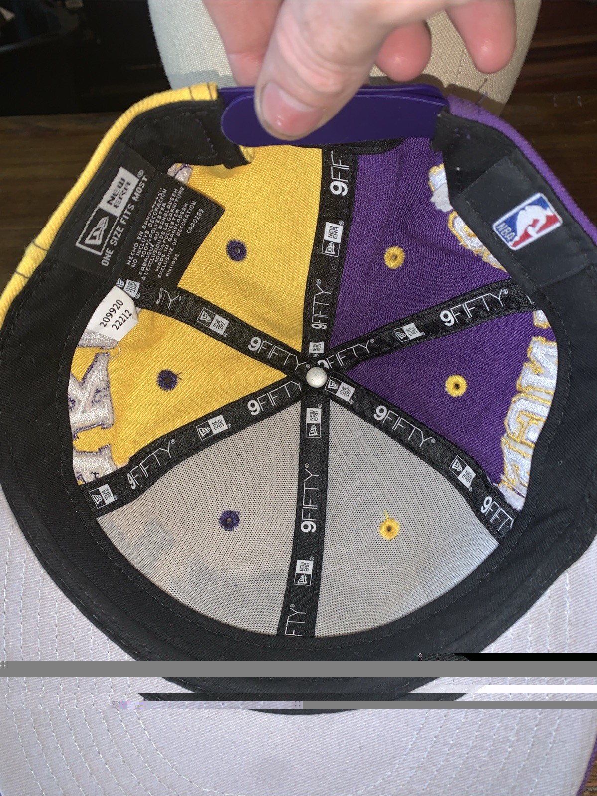 Los Angeles Lakers New Era Team Split 9FIFTY Snap Back Hat-Purple/Yellow