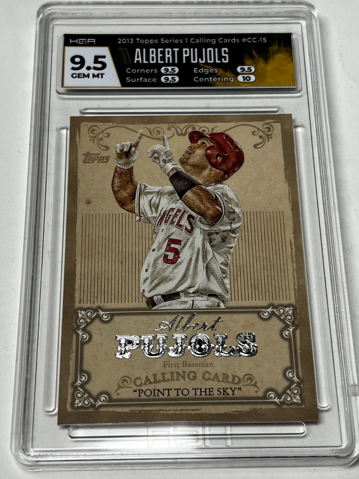 2013 Topps Calling Cards Albert Pujols Los Angeles Angels #CC-15 HGA 9.5 GEM MT