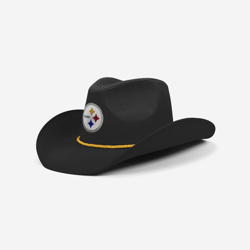 Pittsburgh Steelers Team Color Rhinestone Logo Cowboy Hat
