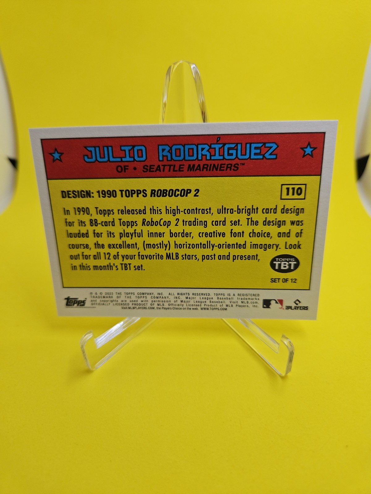 2023 Topps Throwback Thursday TBT 1990 Topps Robo Cop 2 Design JULIO RODRIGUEZ