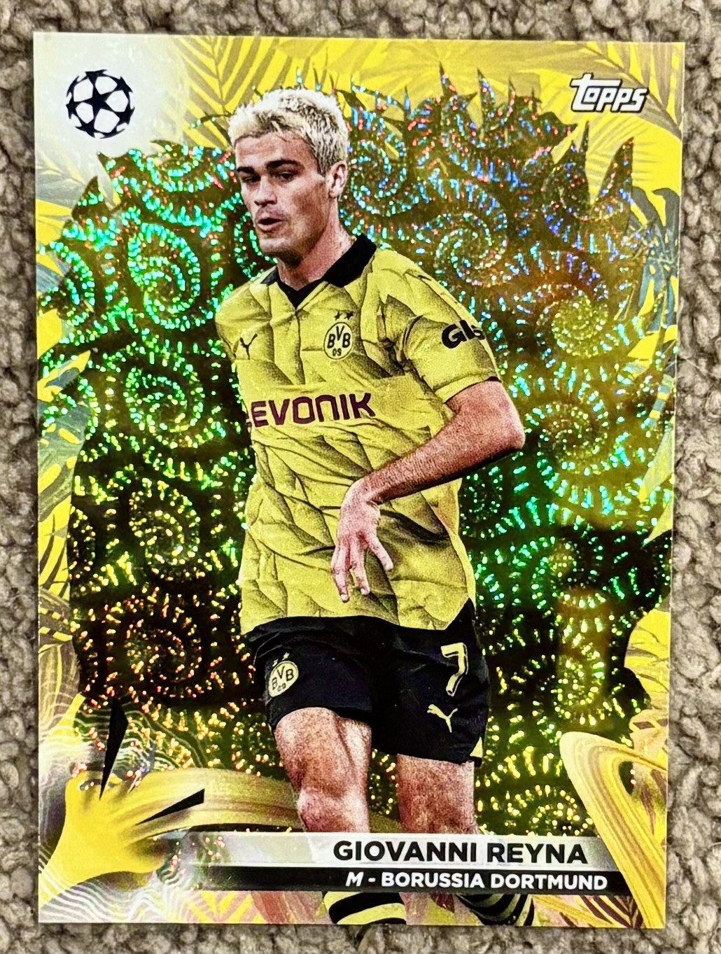 Giovanni (GIO) Reyna USA /50 RARE Yellow Etch COLOR MATCH 2023-24 Topps Carnaval