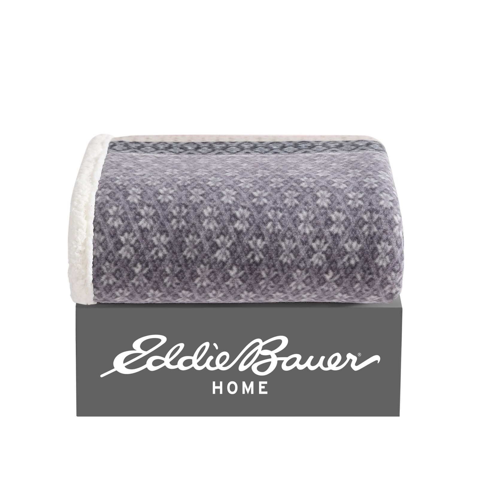 Eddie Bauer – Throw Blanket, Brushed Fleece & 50″ x 70″, Fair Isle Dark Steel