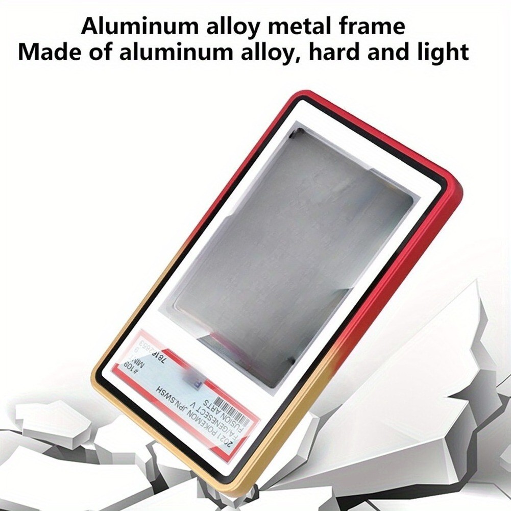 5pcs/set Magnetic Metal Slab Bumper Case UV-Resistant For 35pt PSA Graded Cards