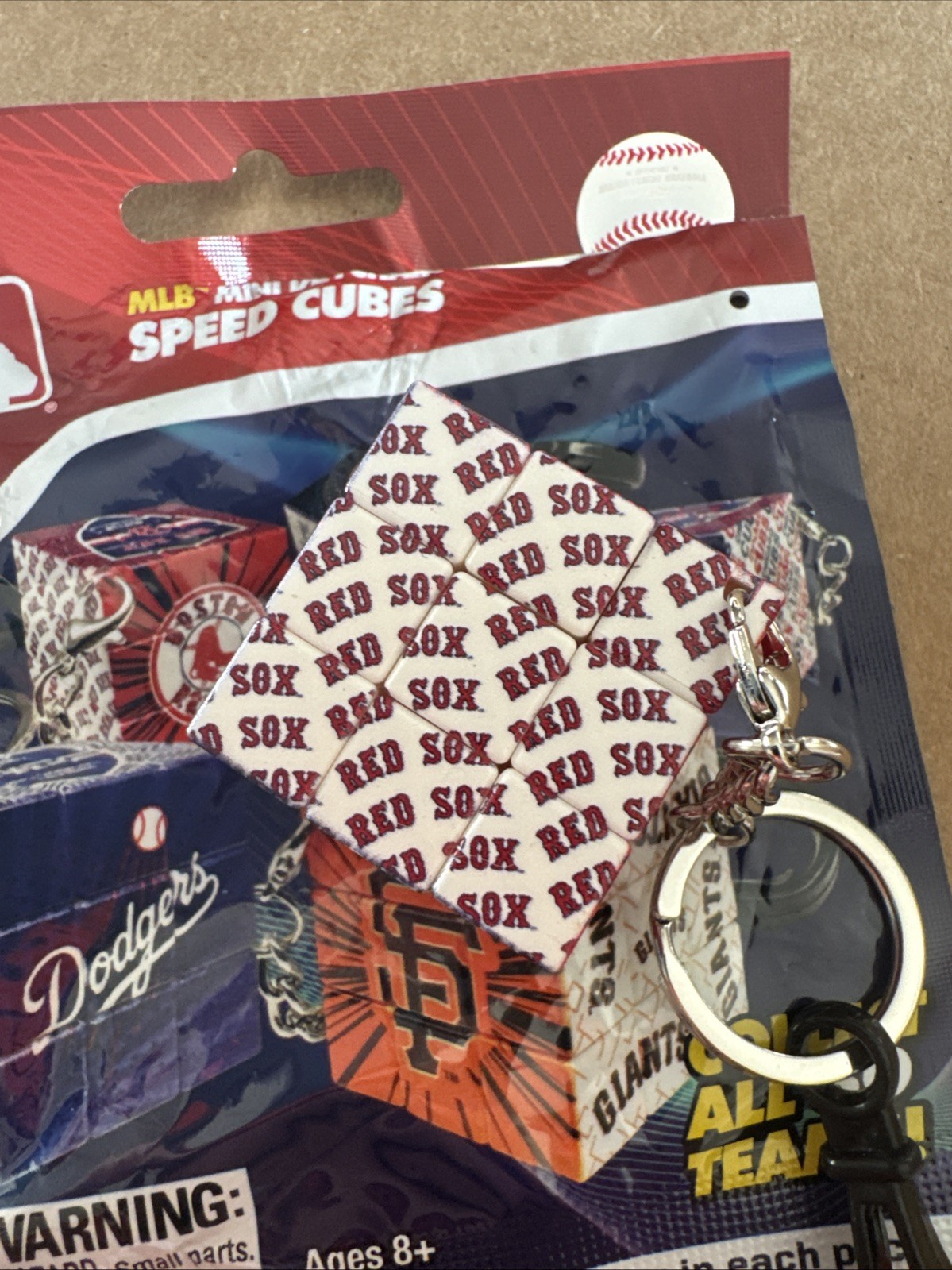 2025 MLB Baseball Mini Keychain Speed Cubes Boston Red Sox Rubik’s Baseball
