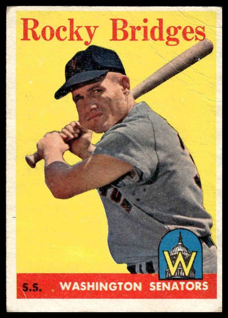 1958 Topps Rocky Bridges #274 Washington Senators – Poor