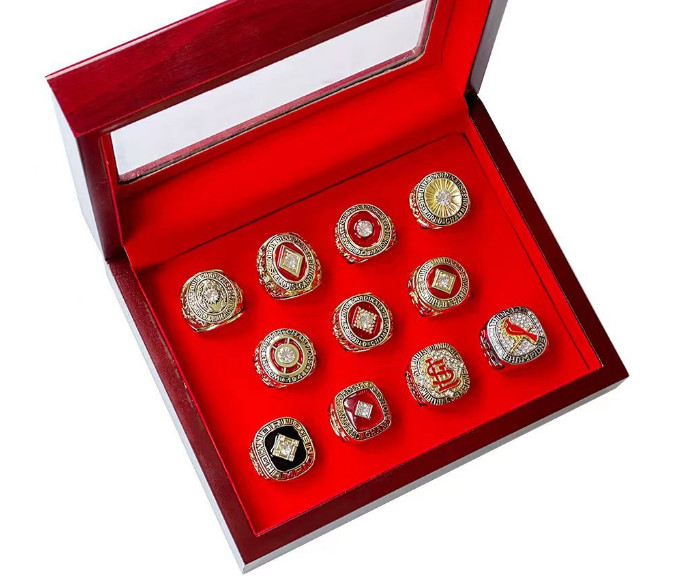 St Louis Cardinals – World Series 11 Ring Set With Wooden Display Box