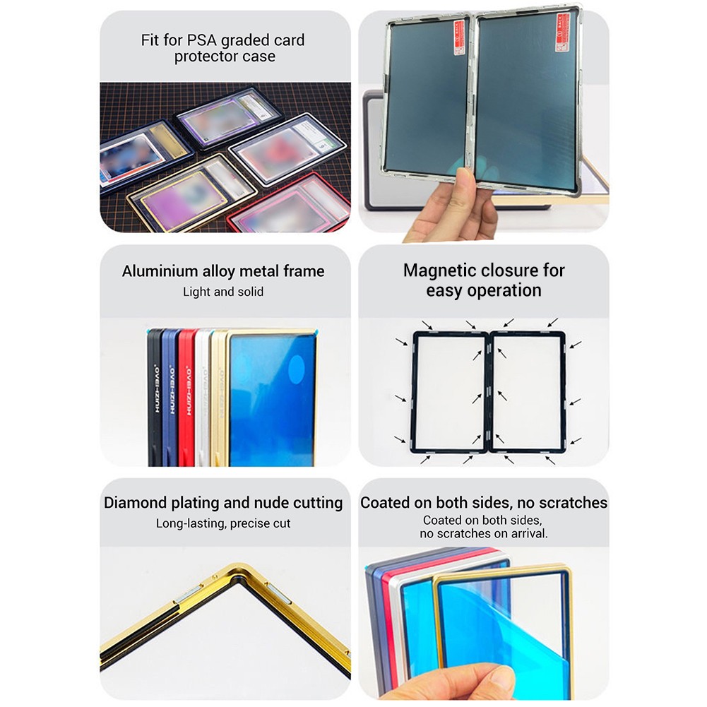 Magnetic Slab Case Protector For PSA Graded Card Metal Bumper+Display Stand