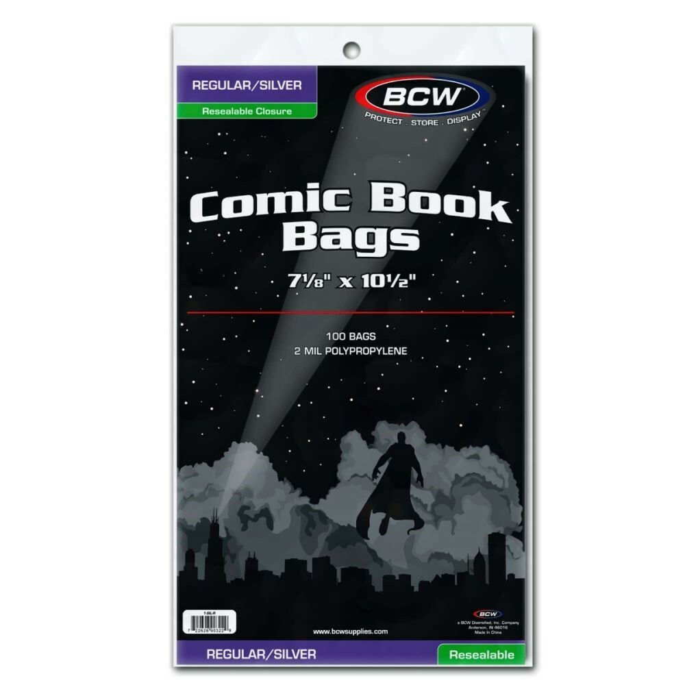 1000 Resealable BCW Regular/ Silver Comic Book Bags Protection Sleeves Long Term