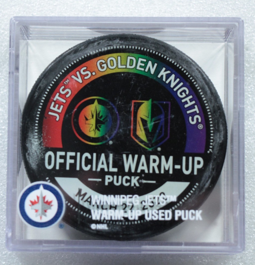 Vegas Golden Knights Winnipeg Jets March 22 2022 Warm Up Puck Pride Night NHL