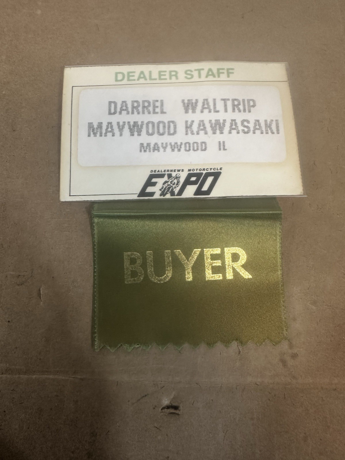 Vintage Darrel Waltrip NASCAR Issued Maywood Kawasaki Dealer Buyer Pin