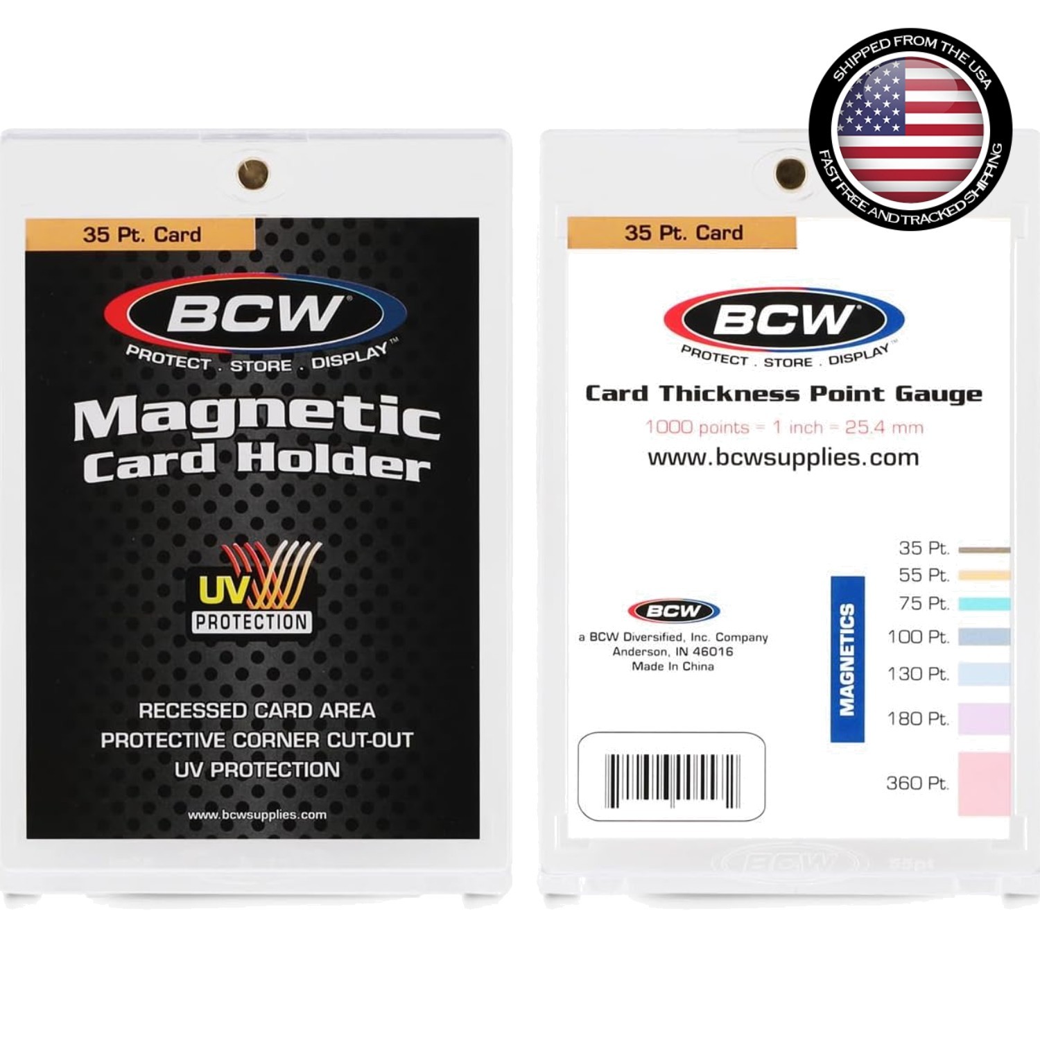 Magnetic Card Holder – 35 PT Thickness, 20 Pack | Elegant UV Protection Display
