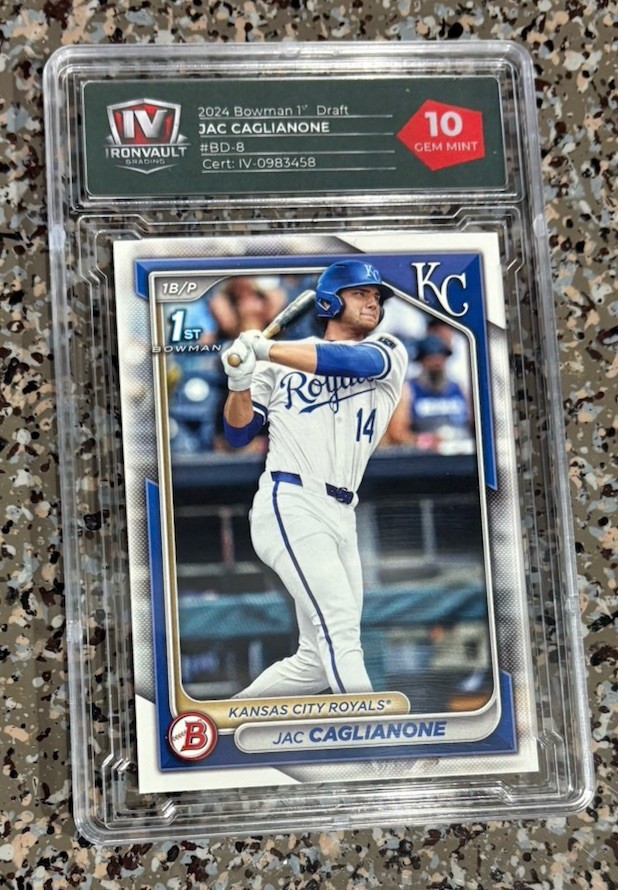 2024 Bowman 1st – Jac Caglianone #BD-8 (RC) Graded 10 Gem Mint Rookie Card KC