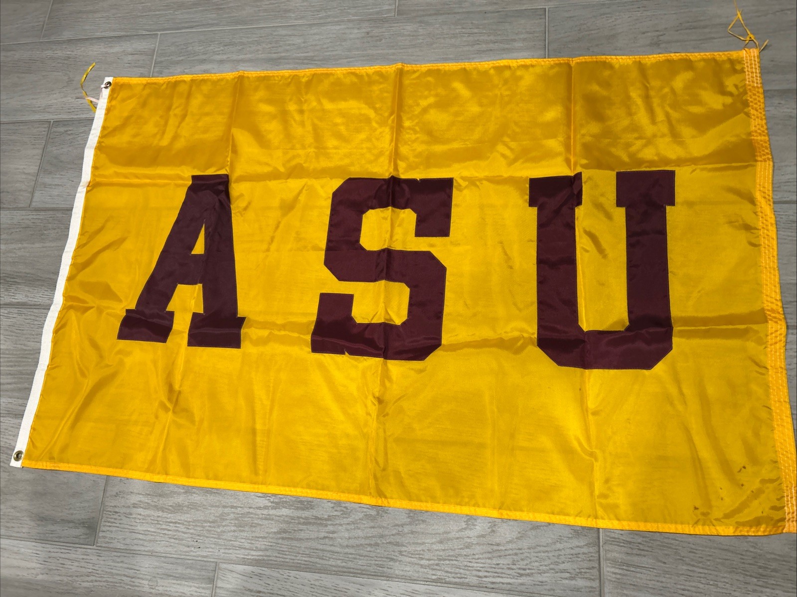 Vintage Arizona State Sun Devils Gold ASU 4 ft 7 In X 2 ft 11.5” Flag