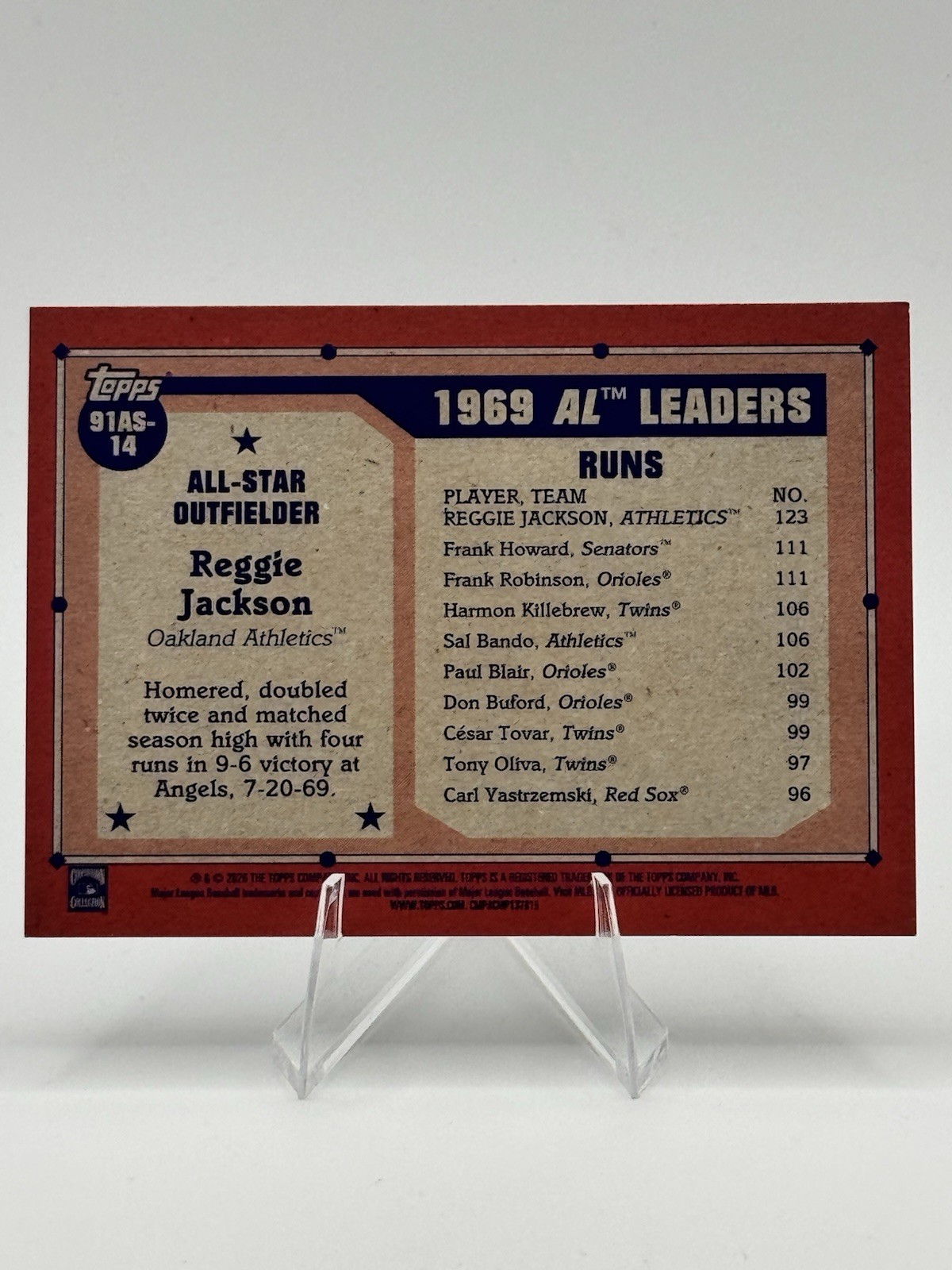 2026 TOPPS SERIES 2 REGGIE JACKSON (HOF) 1991 ALL-STAR INSERT #91AS-14 ATHLETICS