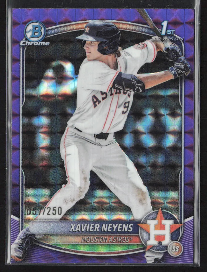 2025 Bowman Chrome Draft Xavier Neyens #BDC-2 Purple Geometric 1st 057/250