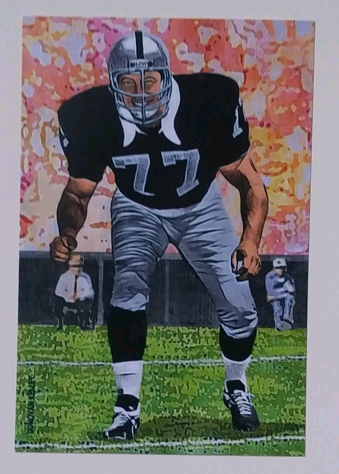 Ron Mix Custom 4×6 Art Card Oakland Raiders Football HOF Class 1979 New 2025
