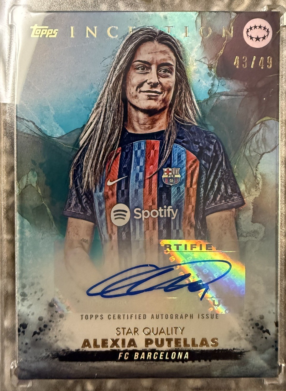 2022-23 Topps Inception Alexia Putellas Star Quality Autograph Blue 43/49