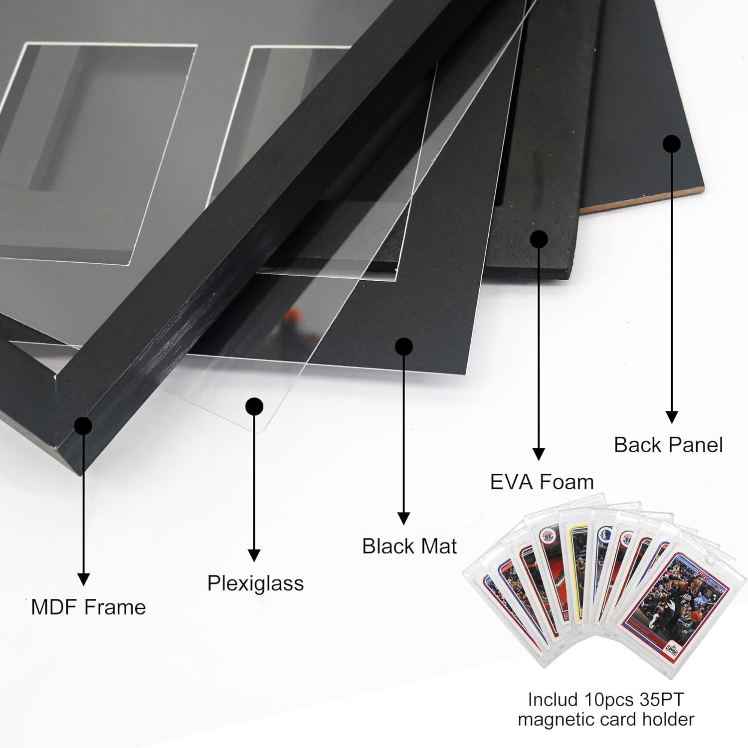 NEW Trading Card Display Frame 10 Cards Plexiglass Sports Holder