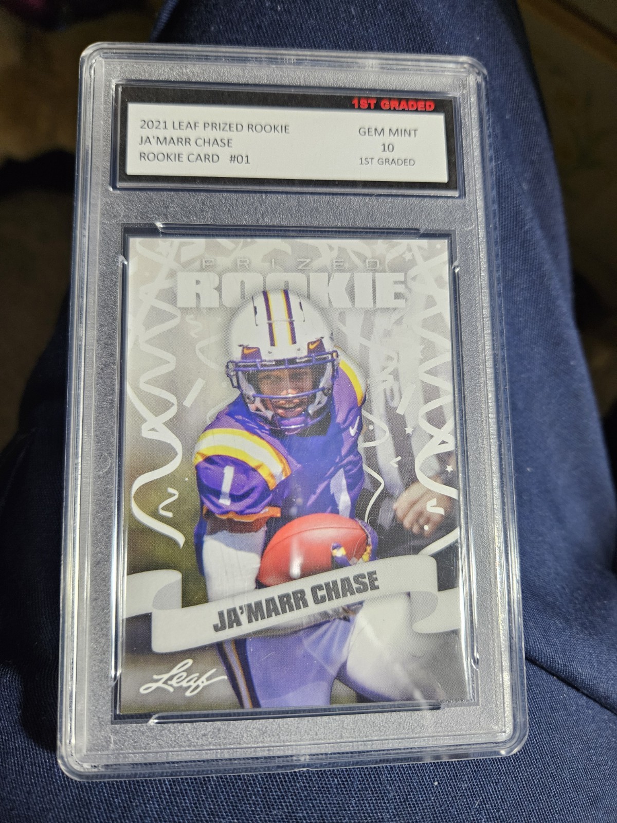 2021 Leaf Prized Rookie #01 JA’MAR CHASE Rookie Card Gem Mint 10