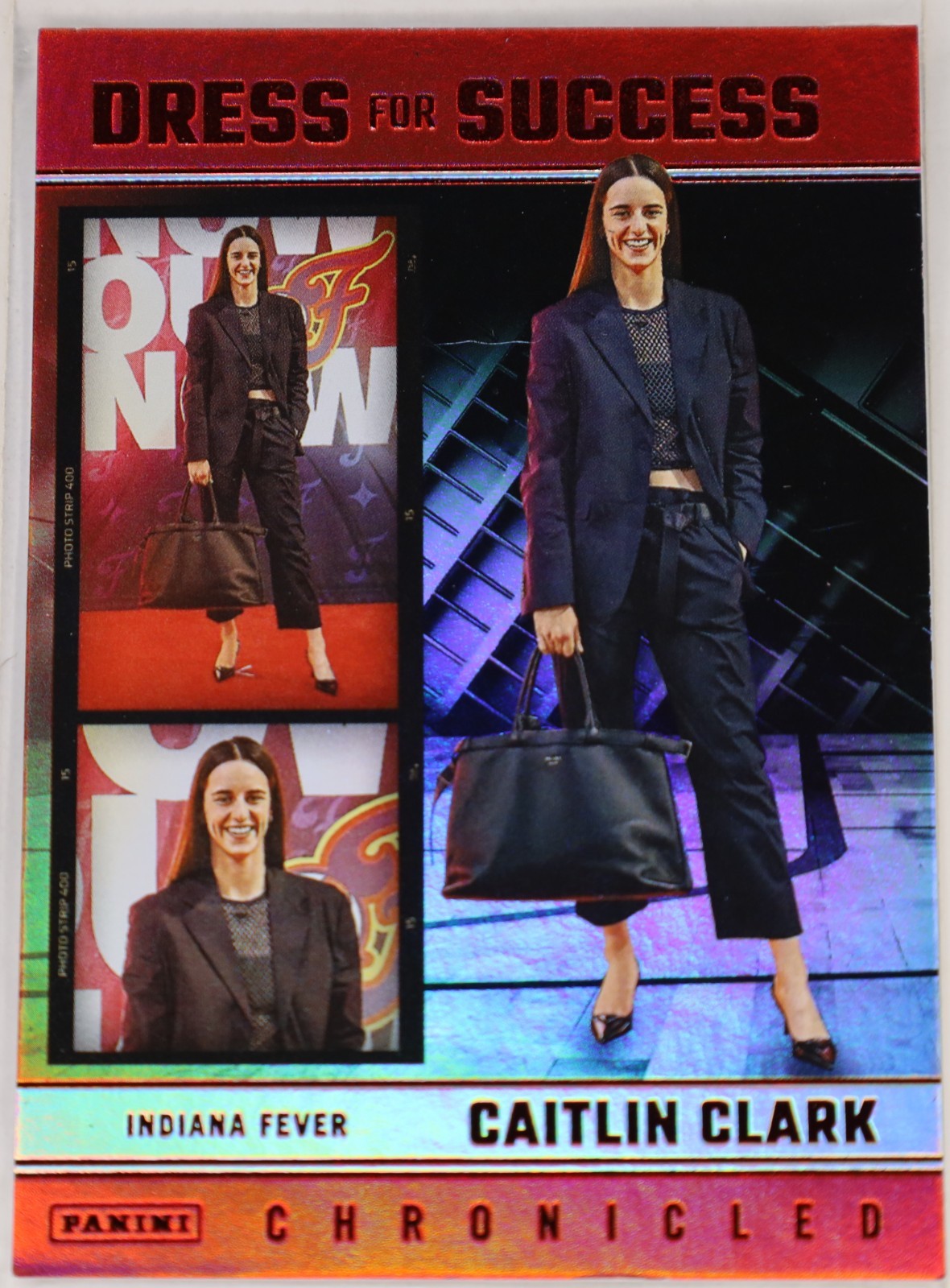 2025 Panini Caitlin Clark Chronicled Dress For Success #62 Holo Red