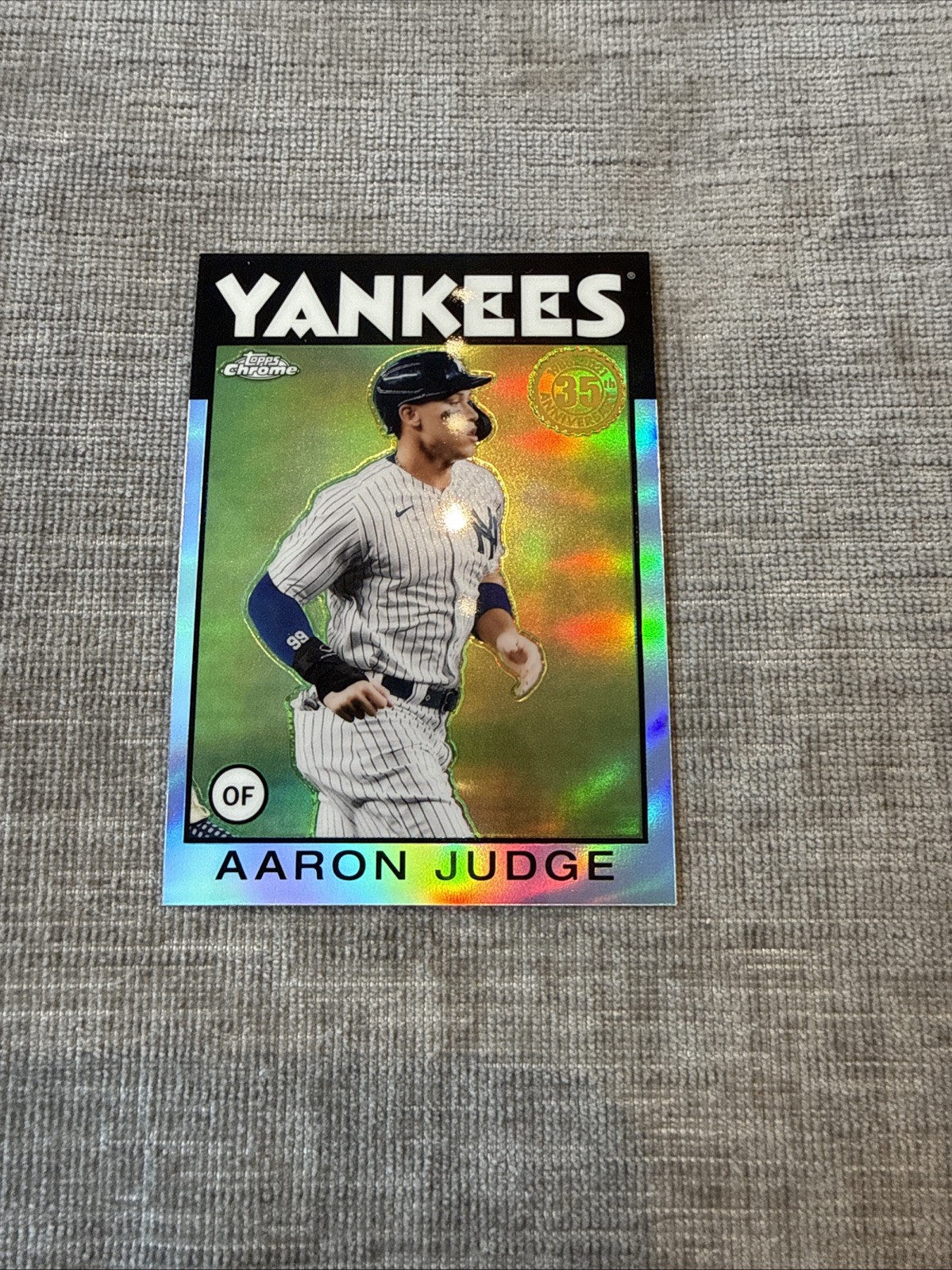 2021 Topps chrome Aaron Judge 35th anniversary Yankees insert 86BC-1