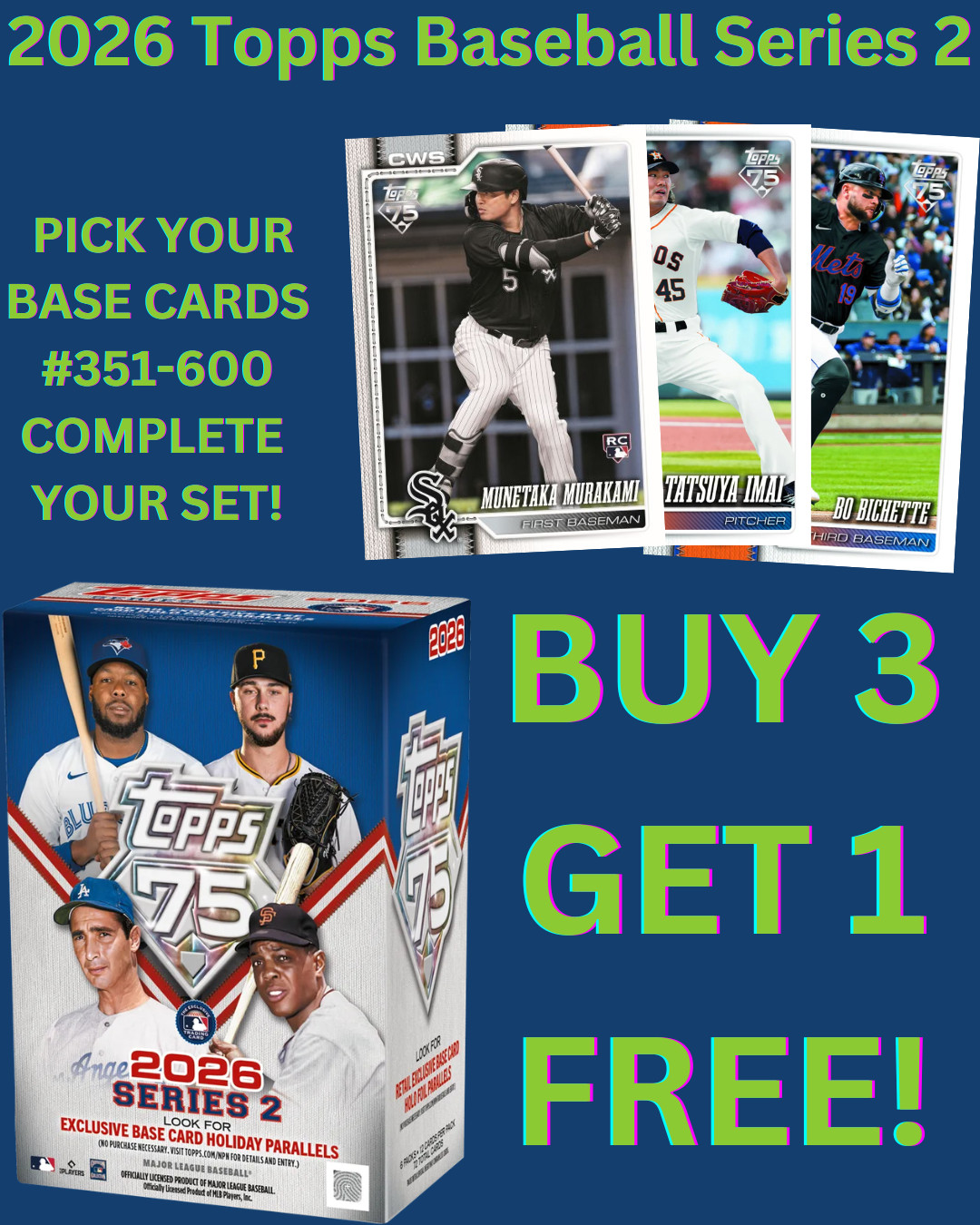 2026 Topps Series 2 ⚾ BASE SINGLES #351-600 ⚾ You Pick & Complete Your Set! 🔥