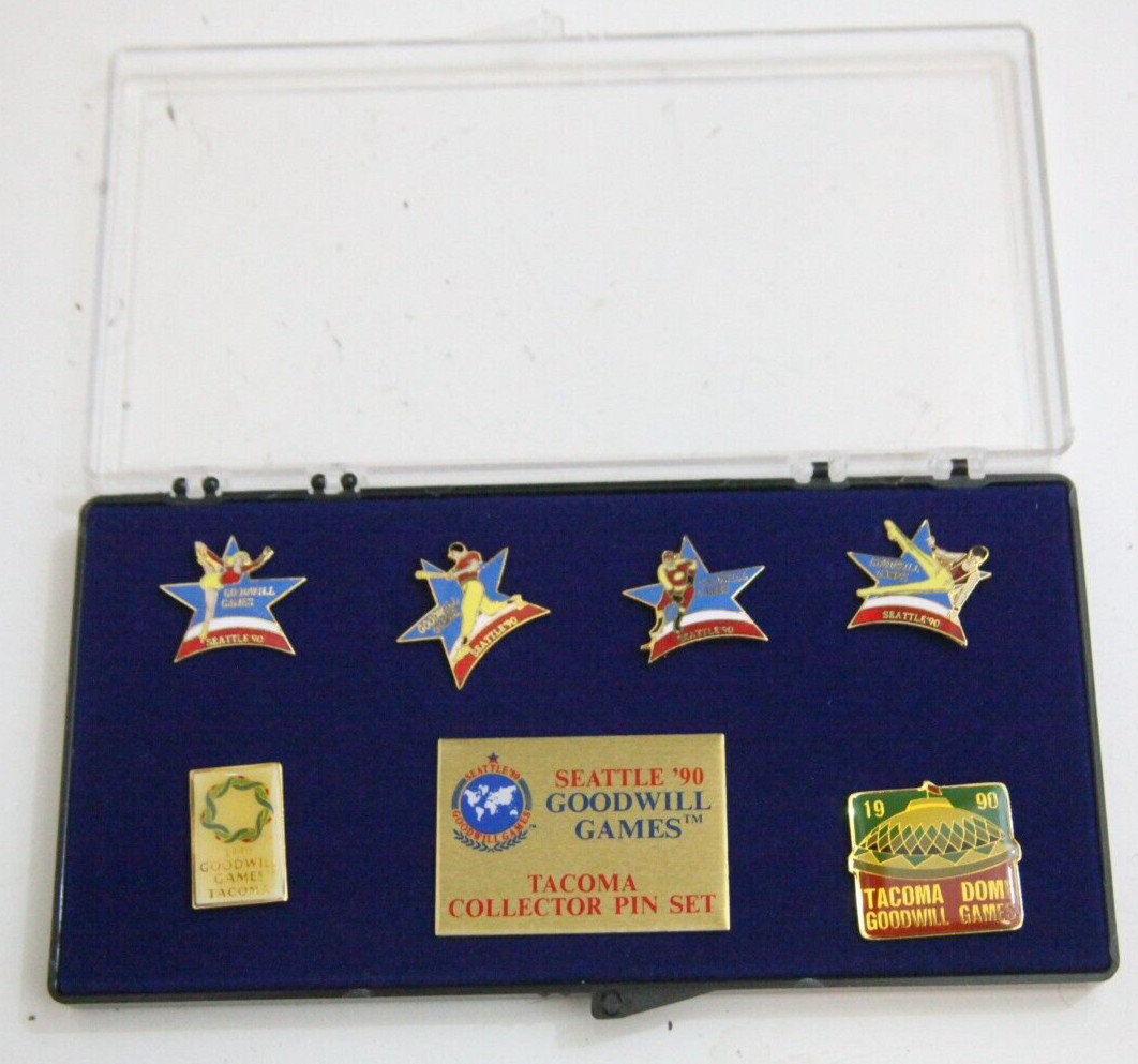Seattle Goodwill Games 1990 Vintage Pins Set 6 Total Collector Tacoma Dome BB795