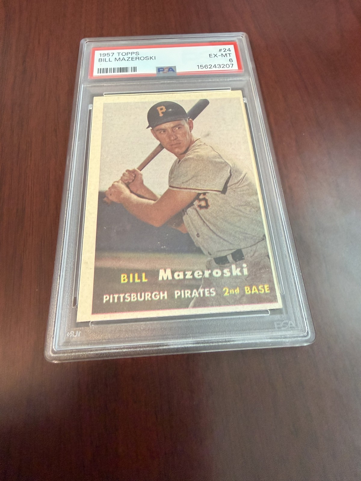 1957 Topps #24 Bill Mazeroski Rookie Card HOF. PSA 6 EX/MT