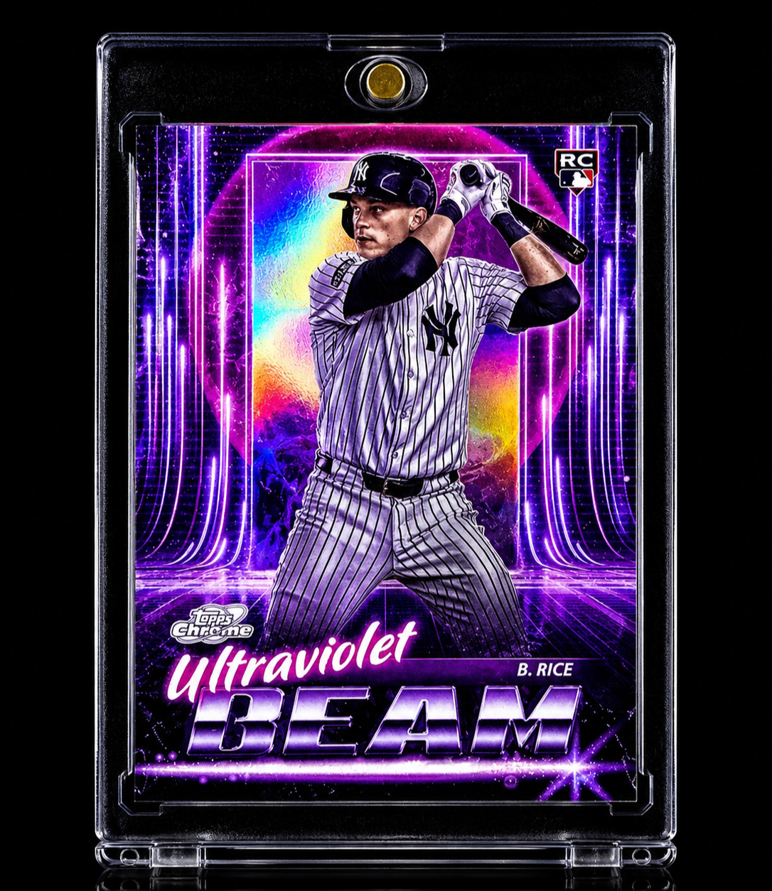 BEN RICE ROOKIE NEON REFRACTOR RARE Chrome Holo SP Insert Topps 2025 Yankees MVP