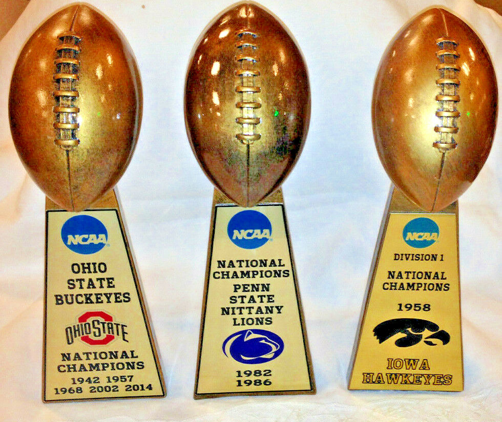 10″ COLLEGE UNIVERSITY NCAA NATIONAL CHAMPIONSHIP FOOTBALL TROPHY ALL SCHOOLS