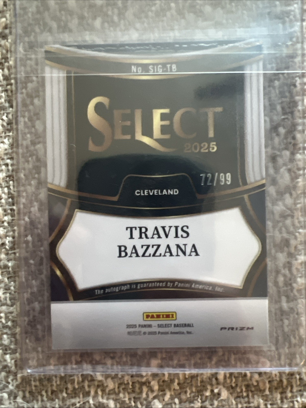 TRAVIS BAZZANA RC AUTO 2025 Select Signatures /99 Red Guardians Panini MakeOffer