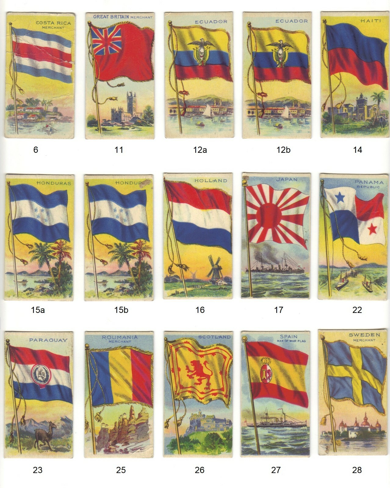 E18D American Chewing Products Cards – Flagum Flags of Nations – Buy 1 or All!