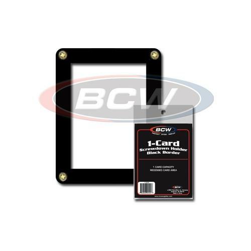 (2) BCW 1 Card Screwdown Holders – Black Border