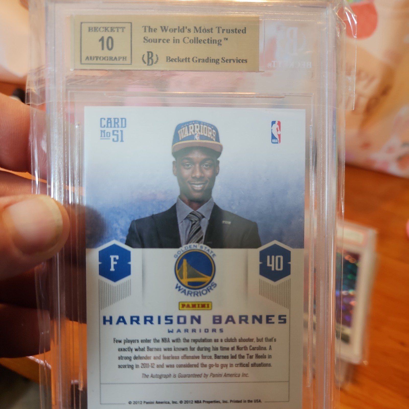 2012-13 Panini Prestige Prestigious Picks Signatures Harrison Barnes Auto Golden