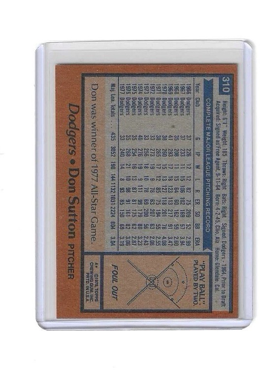 1978 Topps Don Sutton #310