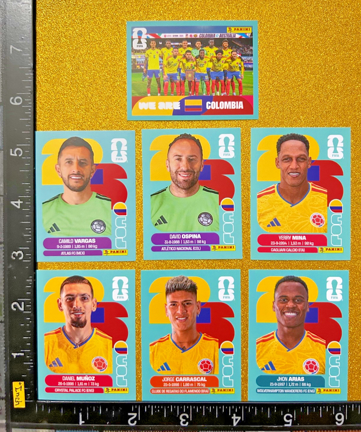 PANINI STICKERS WORLD CUP 2026 USA-MEX-CAN, SET OF 7 BLUE, COLOMBIA TEAM