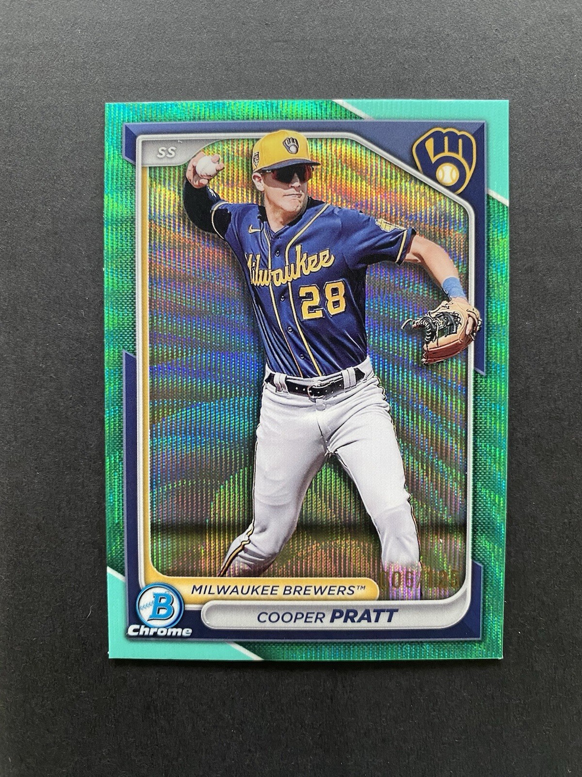 2024 Bowman Draft – Chrome Cooper Pratt #BDC-84 Aqua Wave Refractor /125 (RC)