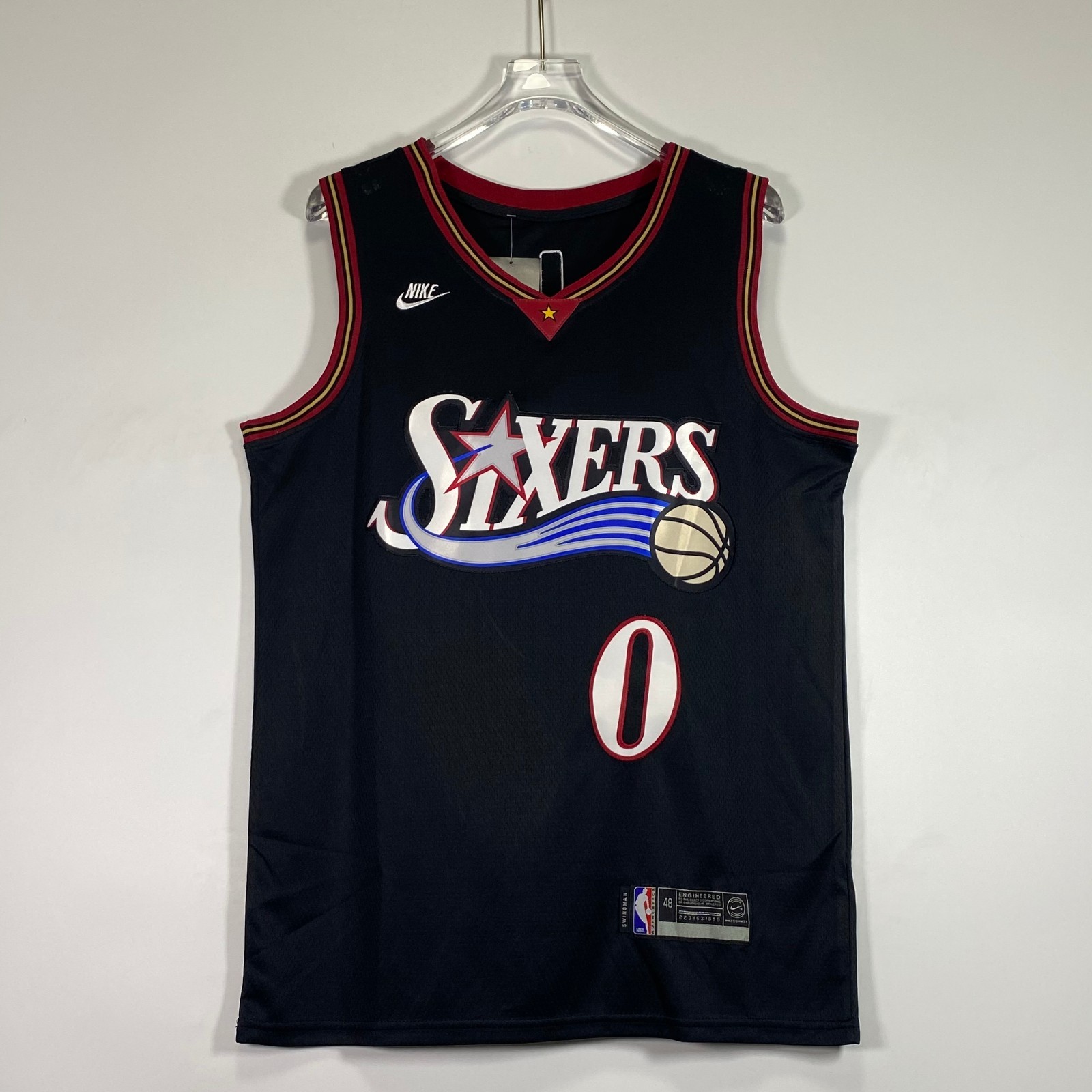 Summer Tyrese Maxey #0 Casual Stitched Letter Jersey, New Black