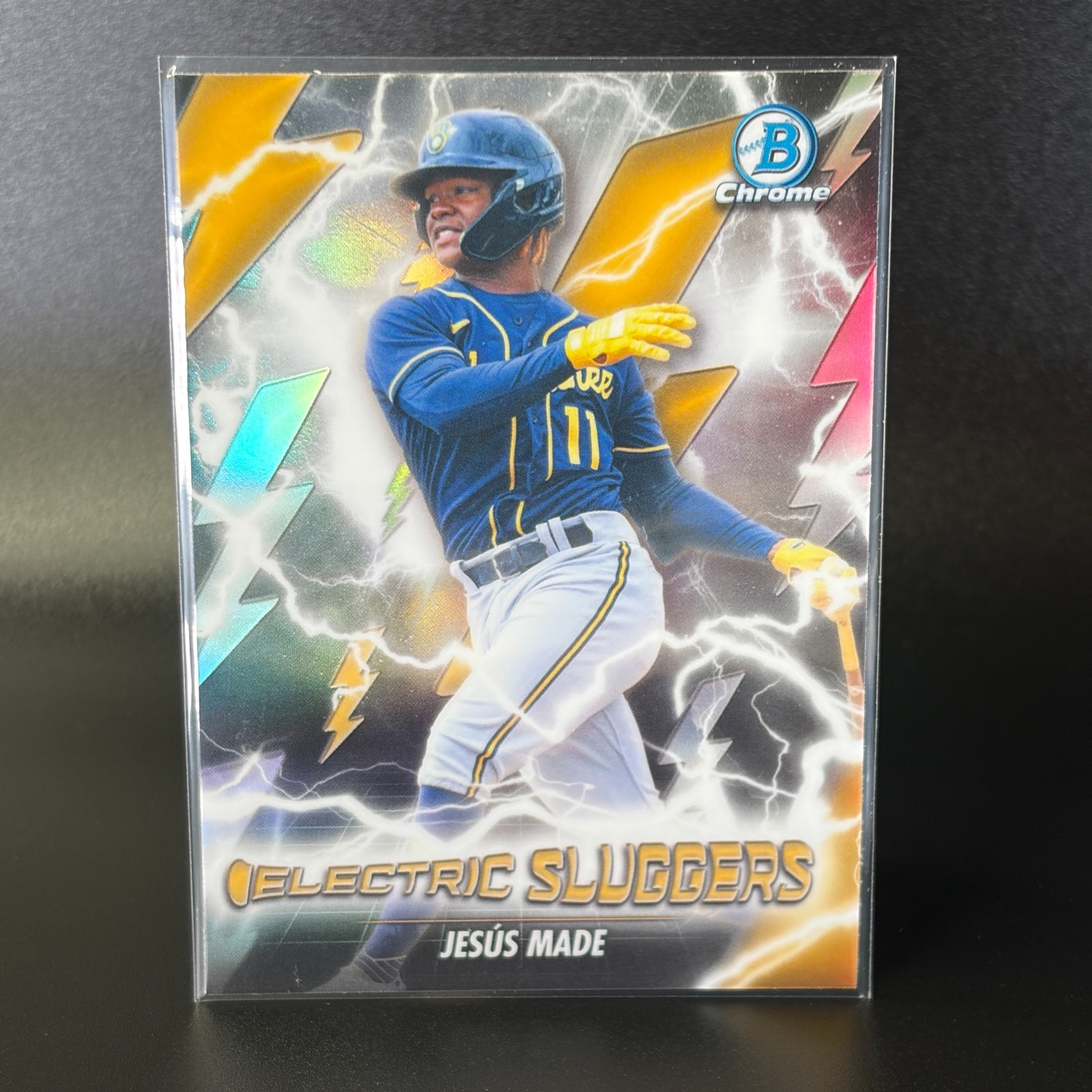 2026 Bowman Jesus Made Electric Sluggers Chrome #ES-20 Milwaukee Brewers