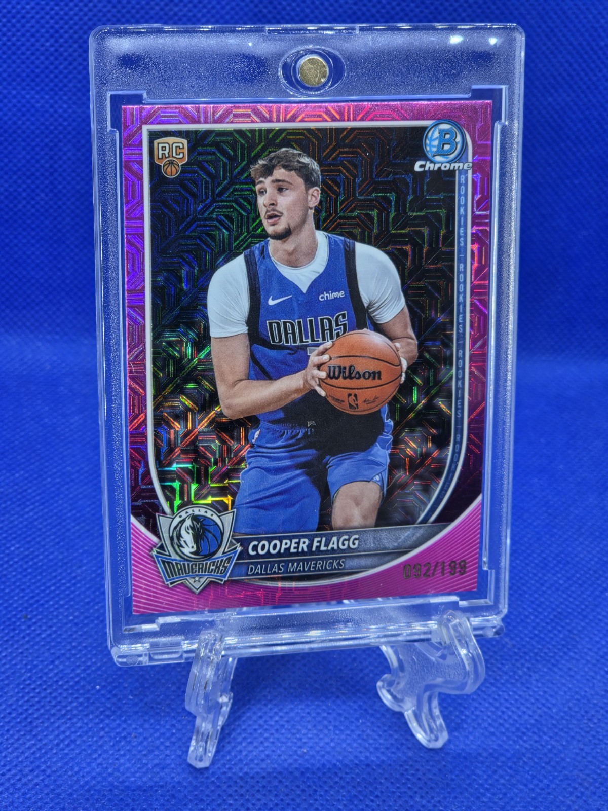 2025-26 Bowman – Chrome Cooper Flagg #BCV-1 Pink Mojo Refractor /199 (RC)