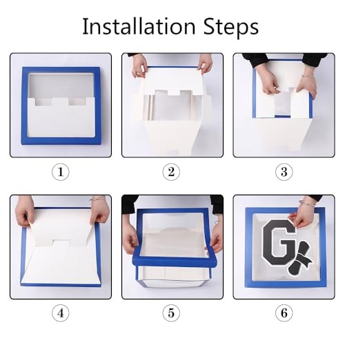 2026 Graduation Balloon Box, 4pcs Transparent Boxes with Letters “2026 Blue