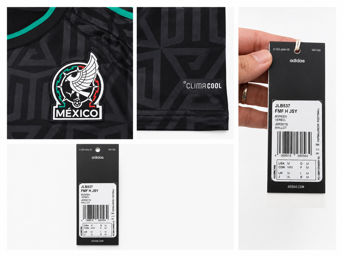 Jersey Mexico 2026 Adidas Authentic Black Long Sleeve