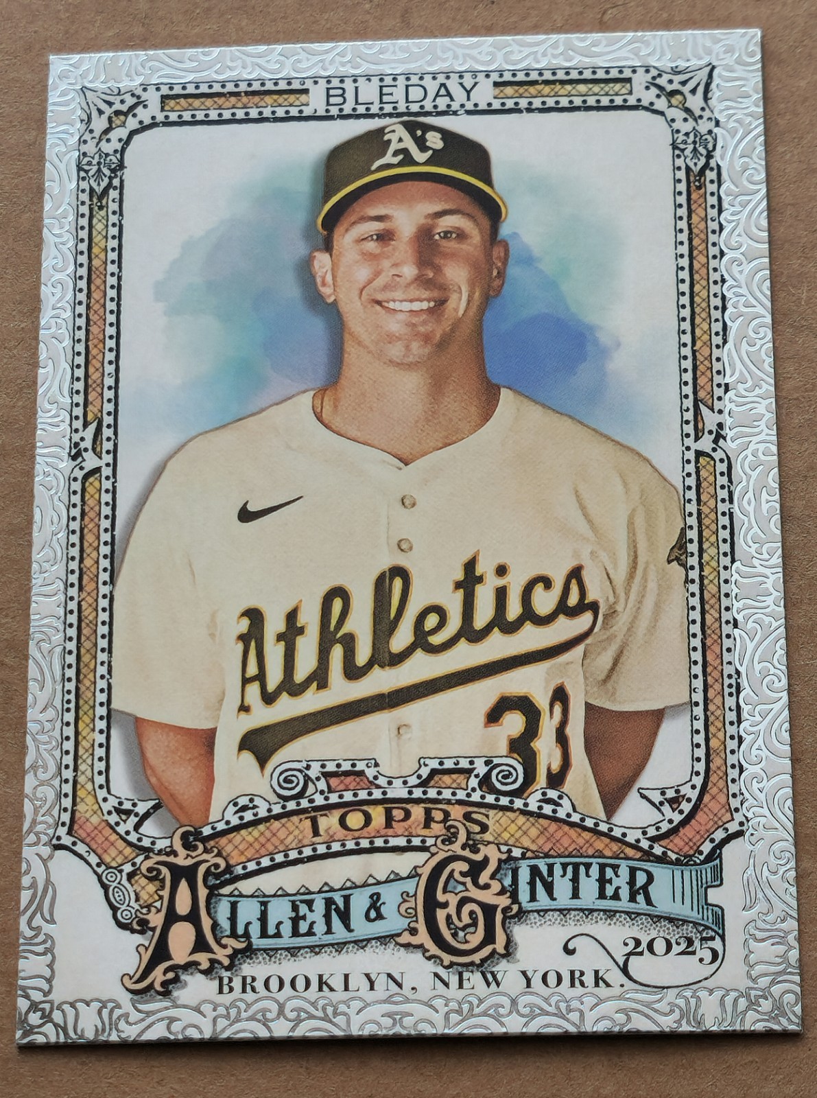 2025 Topps Allen & Ginter Silver Foil Filagree #166 JJ Bleday Oakland Athletics