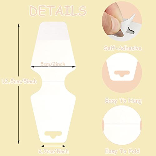 100PCS Jewelry Packaging for Small free size 100pcs Self-adhesive Card (White)