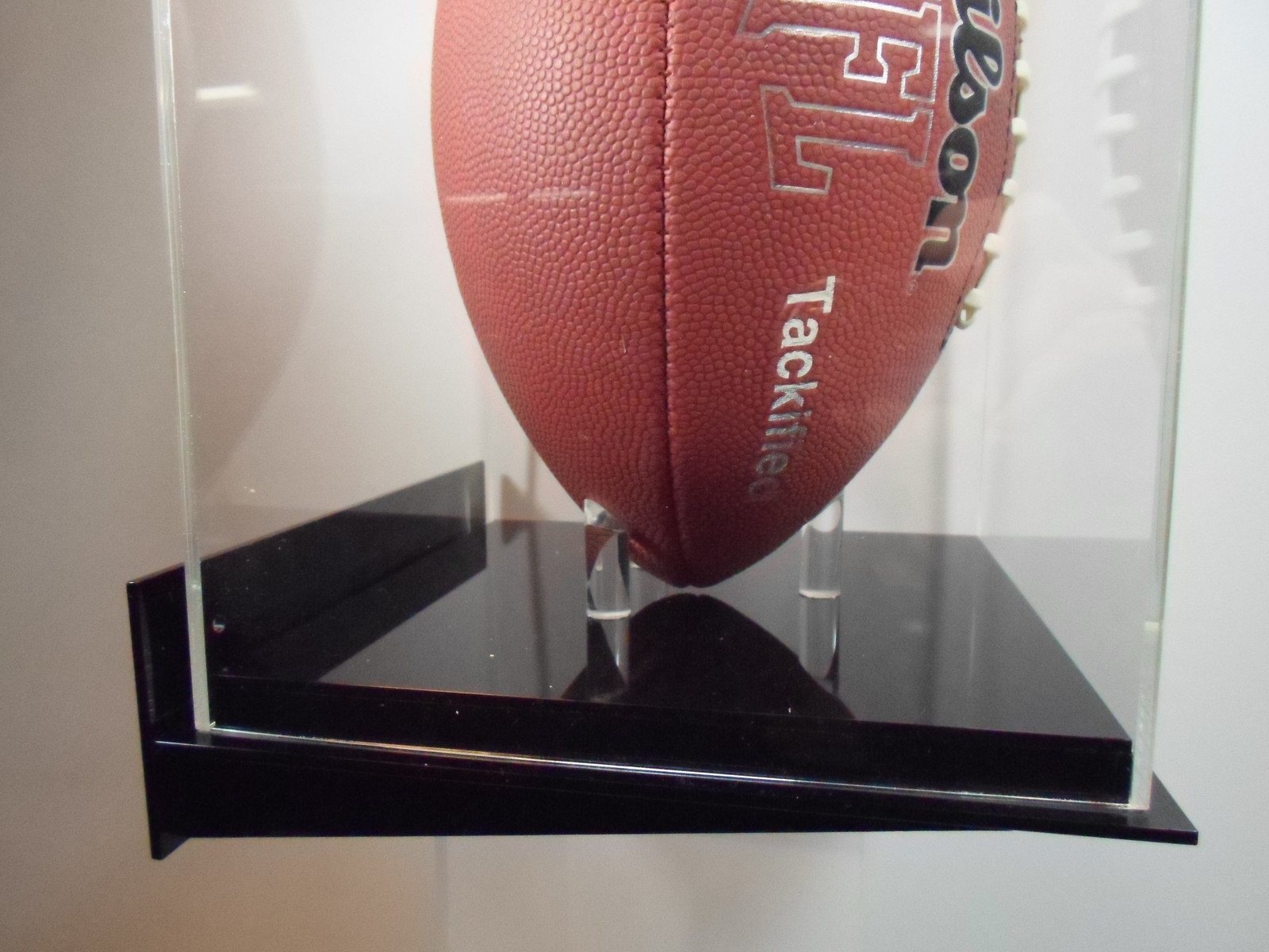 Football display case vertical wall mount full size 85% UV acrylic NFL NCAA