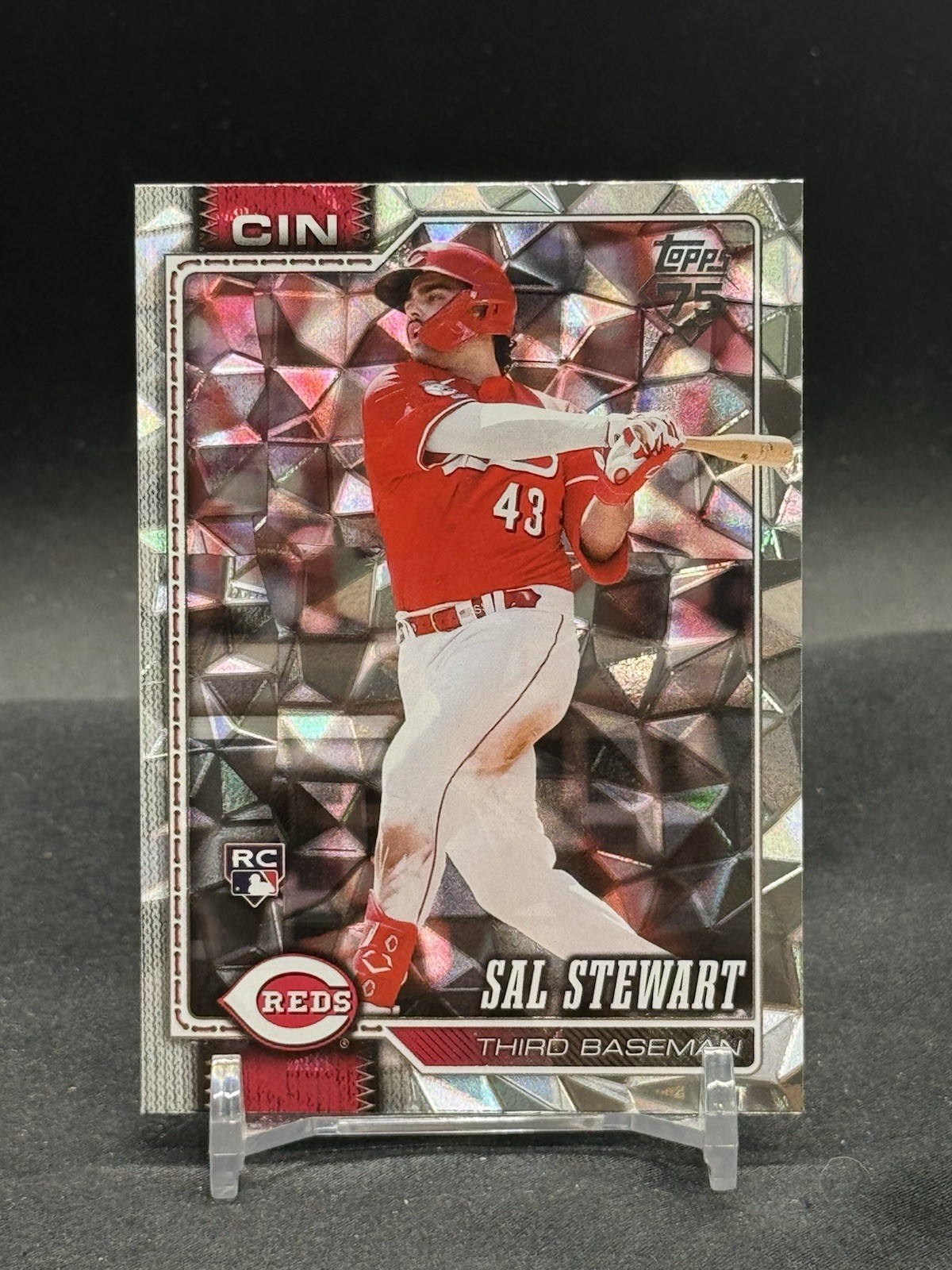 2026 Topps Series 2 – Sal Stewart RC – Silver Diamante Foil Rookie – Reds #372