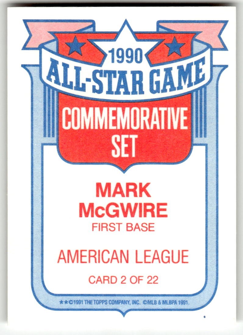 1991 Topps – All-Stars Mark McGwire #2