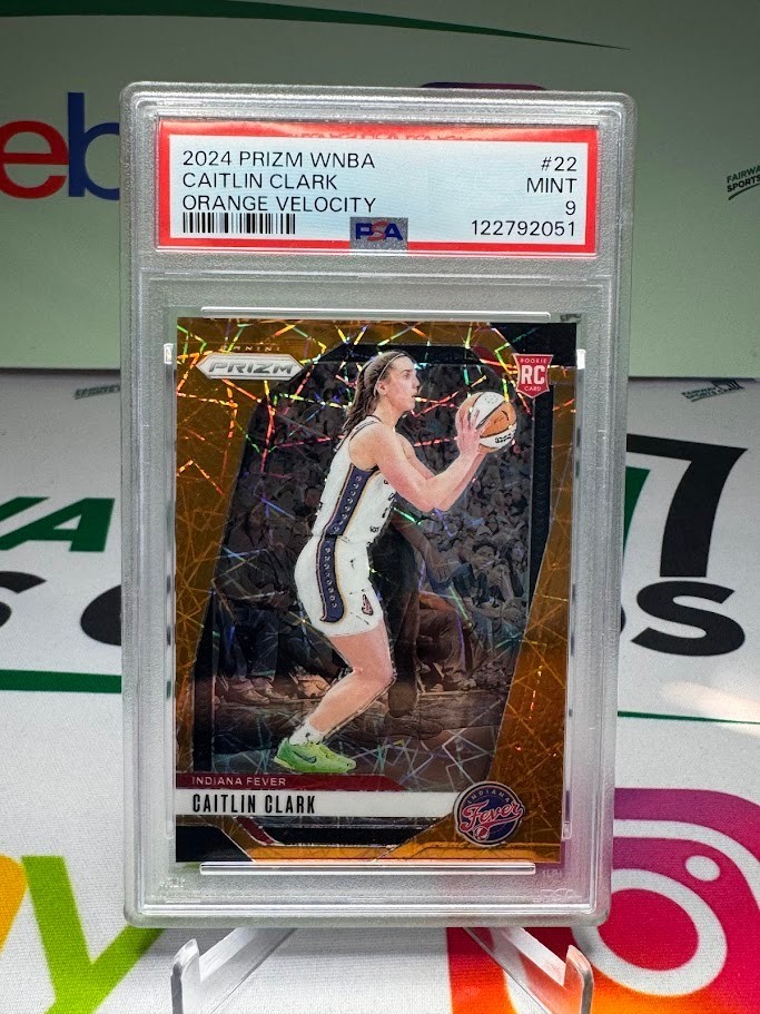 2024 Prizm WNBA Caitlin Clark Orange Velocity Rookie RC #22 PSA 9 -Indiana Fever
