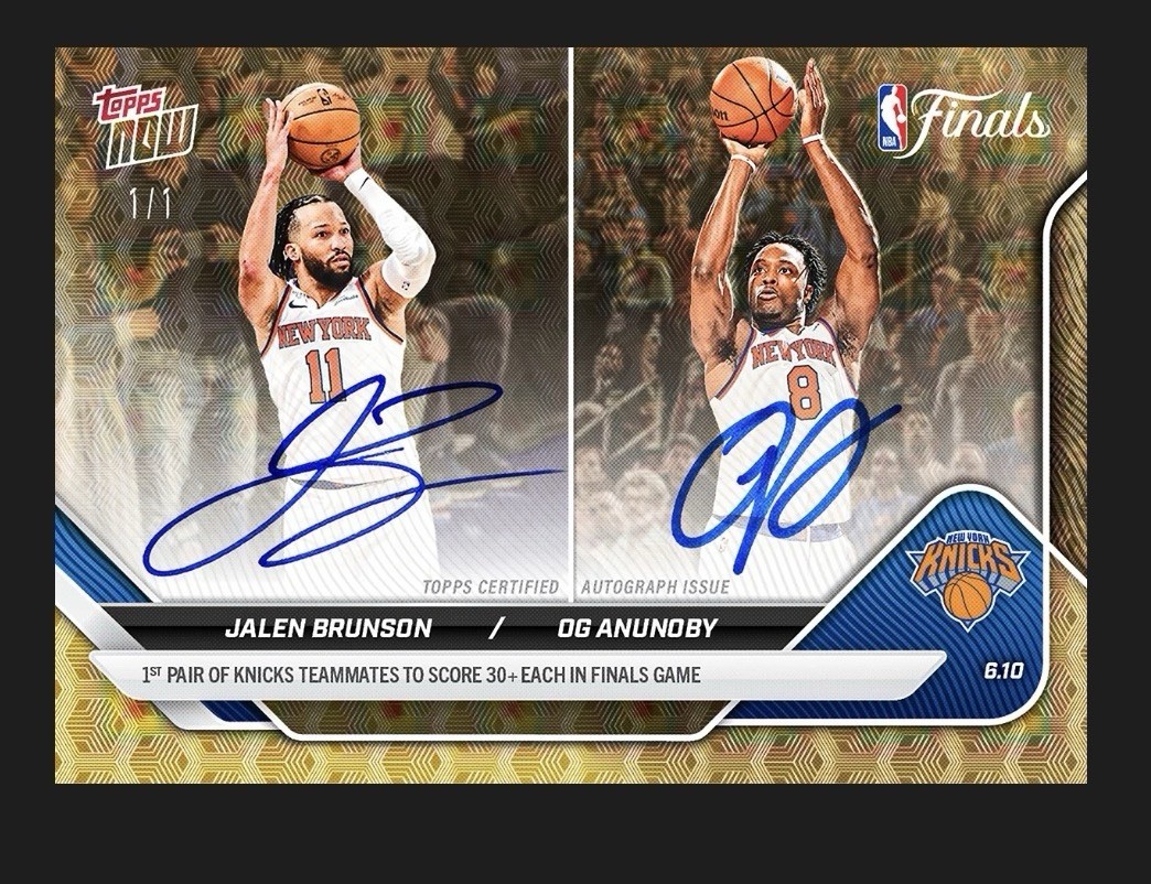PRESALE BRUNSON ANUNOBY Finals 2025-26 NBAToppsNOW Card*1/1 DUAL AUTO Presale
